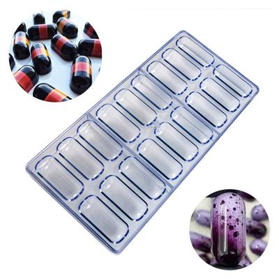 Moule à Chocolat en Polycarbonate 18 Cavités Forme Ovale Moule pour Bonbons et Pâtisserie Outil de Cuisson Fournitures de Cuisine