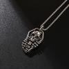 Coffin-Shaped Skull Pendant Necklace with Stainless Steel Chain
