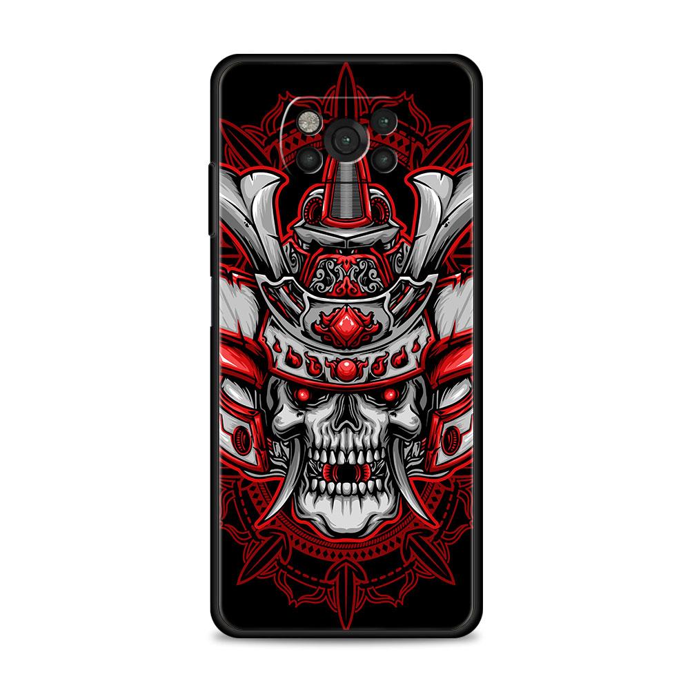 Cover For Xiaomi Poco X3 X4 NFC M3 M4 Pro 5G Mi 11 lite 11T 9T 12 10T 11E Note10 Phone Case Japan Samurai Oni Mask
