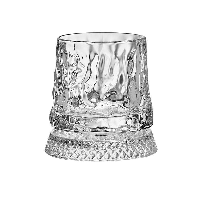 Whisky Glass 280ml Rotating Crystal Rum Glass Cocktail Party Drinking Gift Creative Premium Beer Glass