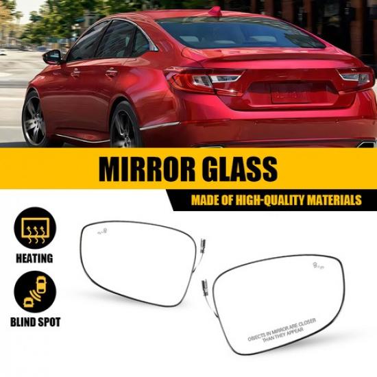 Mirror Glass Flat Heated Blind Spot Driver Passenger For 2018- Honda Accord