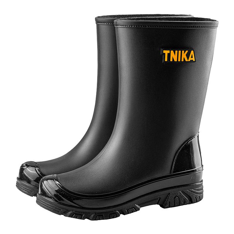 Fashion men's rain shoes rainy night anti-beam of light mouth integrated bundle mouth waterproof shoes non-slip men's rain boots fishing rubber shoes