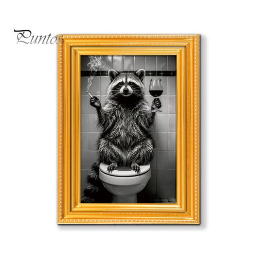 Decorative Refrigerator Magnets 1/5/6Pcs Drinking Animal Cat Magnet Vintage Wooden Frame with Fridge Home Kitchen Office Decoration Lover Gift