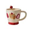 Apple Bear Mug with Spoon Office Good Looking Ceramic Mug Cute High Temperature Resistant Coffee Cup Breakfast Cup
