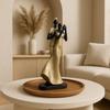 Lavish Golden Black Resin Couple with Bird for Home Decor (Pack of 1, Golden & Black)