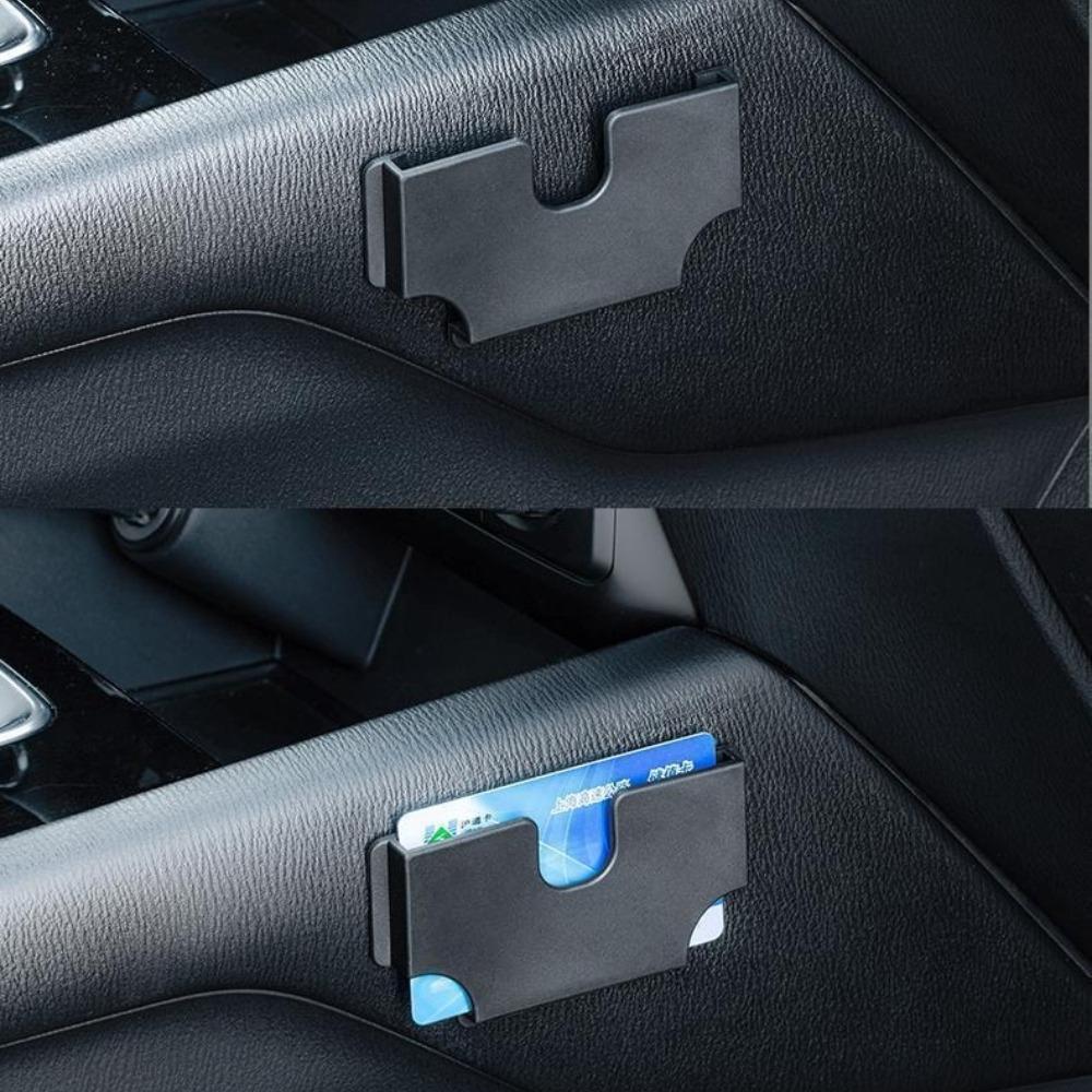 Car Sun Visor Ticket Clip ID Bank Card Storage Holder Auto Dashboard Organizer Black Plastic Mount for Daily Driving Commuting