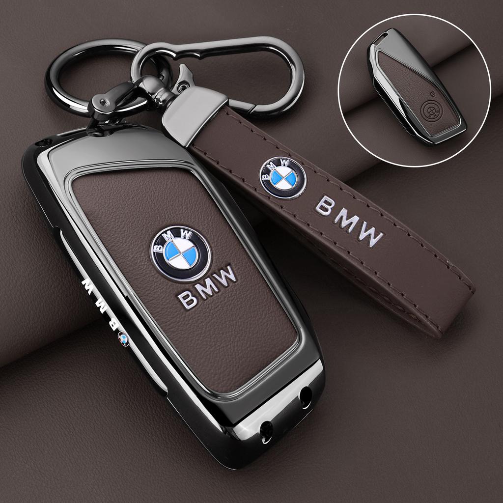 Hot 2025 Zinc Alloy Leather Car Key Case Fob Cover Shell for BMW Series 7 735i 740Li X7 X1 U11 2023 I7 G07 LCI XM 2024 2025 Acce
