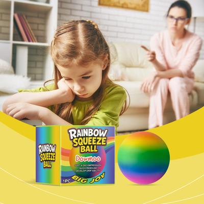 Regenbogen Squishy Stressball - Langsam aufsteigendes Fidget Spielzeug, Weiches Quetschspielzeug für Erwachsene & Kinder Langlebig & Nicht verformbar