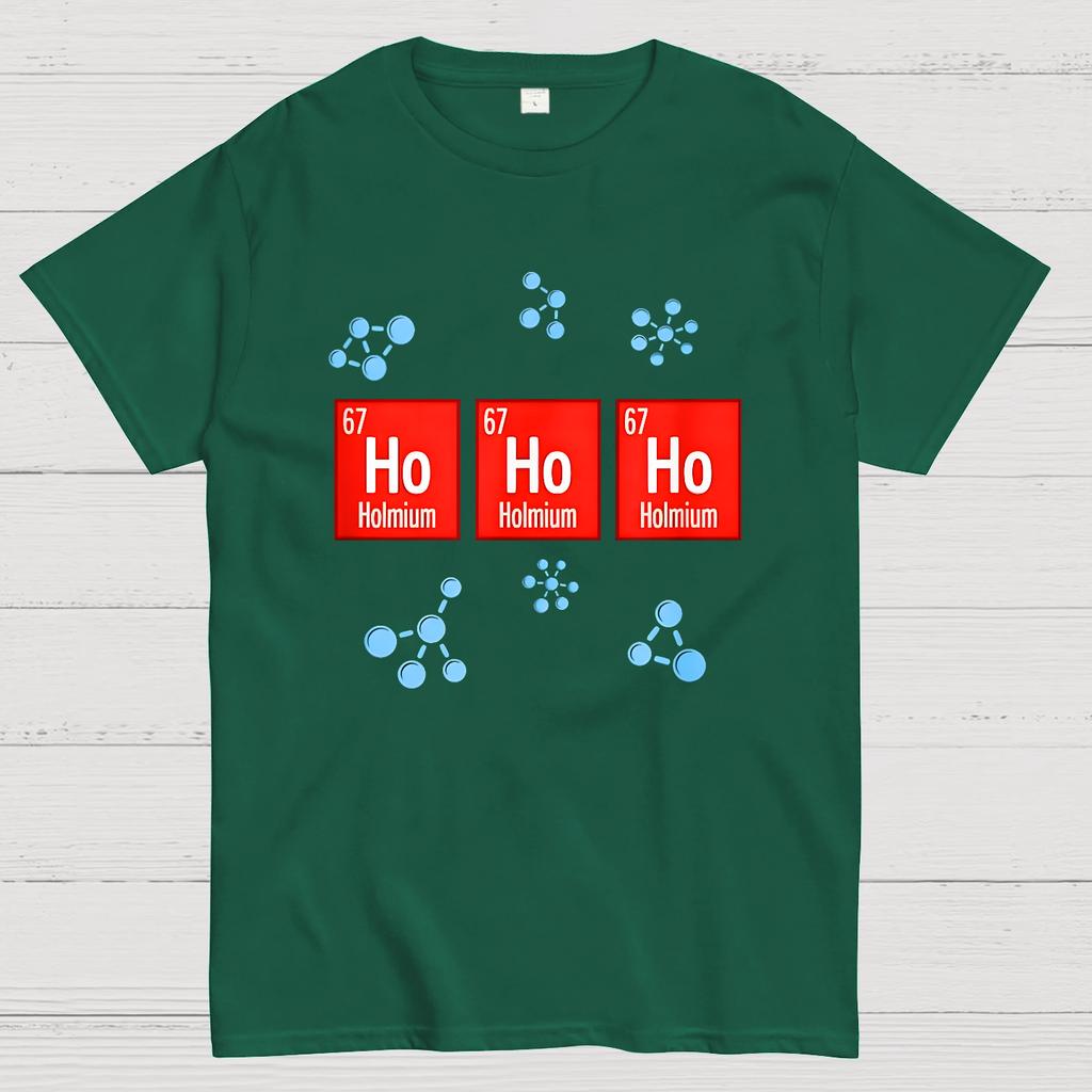 Chemical Element Christmas Ho Ho Ho Cotton Summer Casual Cool Loose T-Shirt