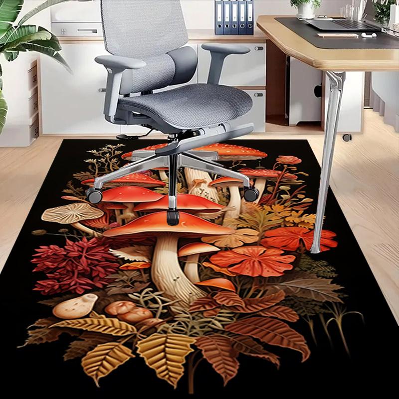 1pc Mushroom Artwork Carpet Anti Slip Polyester Floor Mat for office,Bedroom