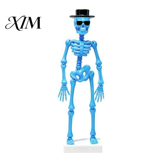 Saltwater Aquarium Motion Decor Dancing Skeleton Bubbler, Glow-in-The-Dark with Air Driven Moving Fun Underwater Action Ornament Action,