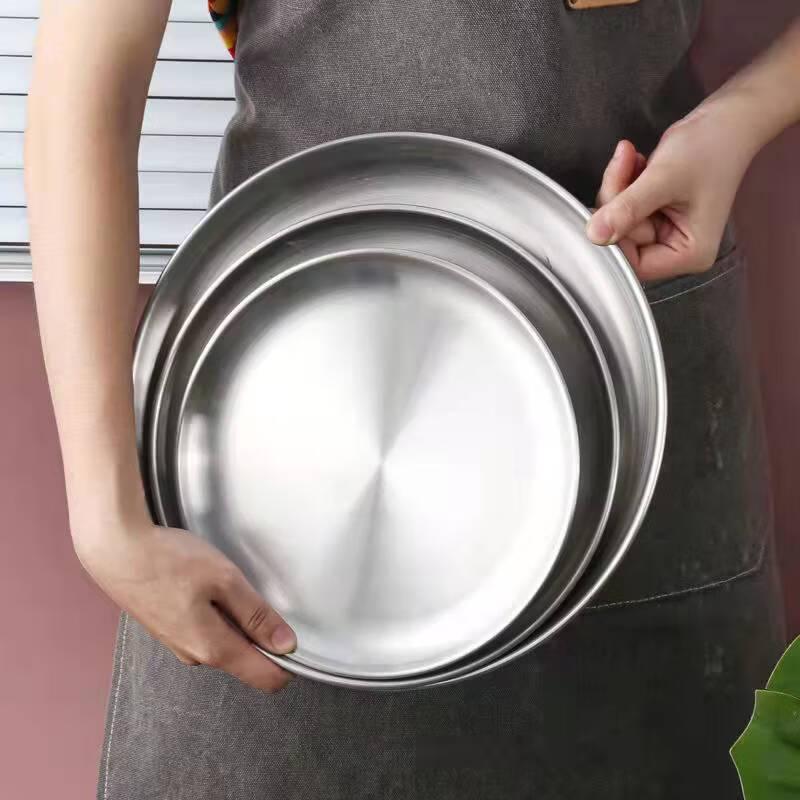 Korean Style Stainless Steel Round Plates