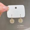 Korea New Design Fashion Jewelry AAA Zircon 14K Real Gold Plating Daisy Earrings Luxury Shiny Women's Wedding Accessories