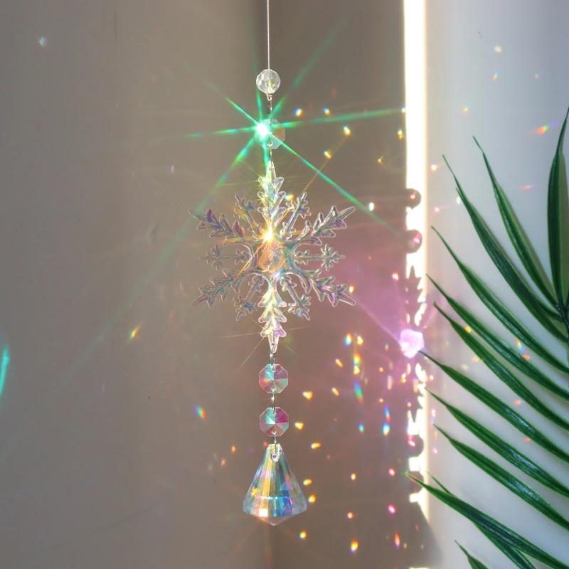 Catcher Butterfly Lotus Rainbow Christmas Decoration Crystal Diamond Moon Sun Home Garden Decoration Wind Chimes Pink Room Decor