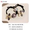 Koreanische Mode Blume Katzenauge Stein Doppelfaden Haarseil PerlenHaargummi Damen Pferdeschwanz Dutt Tägliche Haaraccessoires