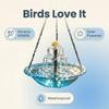 Hanging Birds Bath with Solar Fountain Pump Outdoor Garden Hummingbird Feeder Tray Water Fountain Birdbath Bowl