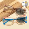 2025 Fashion Men Women Photochromic Reading Glasses Trendy Cat Eye Multifocal Glasses Outdoor Far Sight Eyeglasses +1.0+1.5+4.0