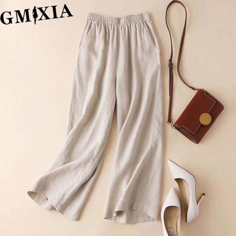 

GMXIA Женские Модные Повседневные Однотонные Брюки и Капри с Принтом XXXL бежевый