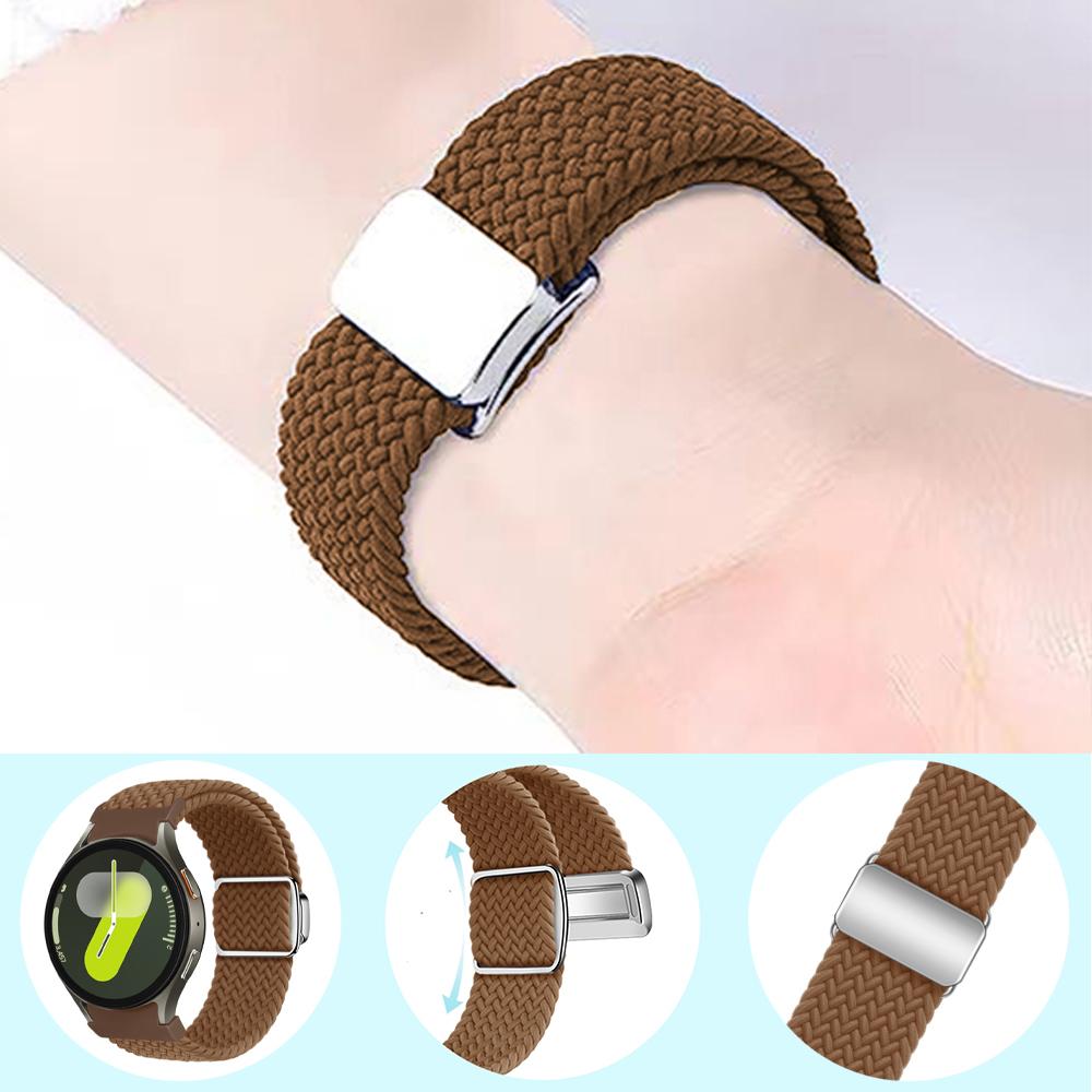 For Samsung Galaxy Watch FE 40mm/Watch7/6/6 Classic/5/5 Active/5 Pro/4/4 Classic/4 Active Braided Watch Band Magnetic Strap