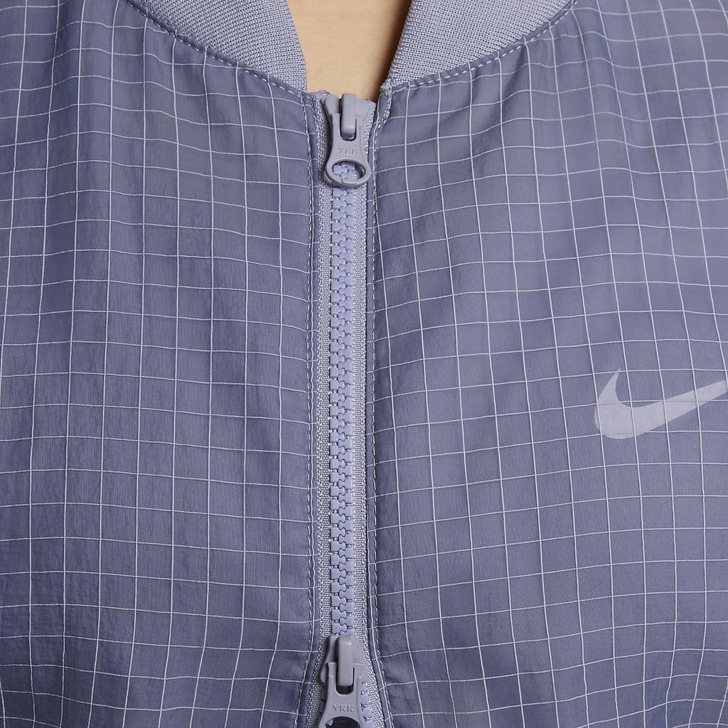 Nike Solid Color Zip-Up Hooded Jacket Women Jackets Bright-Steel-Blue DV7973-519