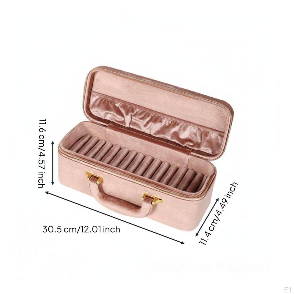 15Slot Bangle Box Large Capacity Jade Storage Luxury Style Jewelry Travel Case Emerald