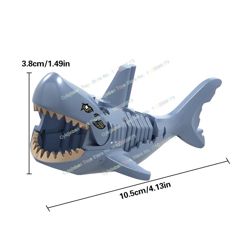AN001 AN002 Cartoon Boy Accessories Toys Moc Building Blocks Sharks Snow Monsters Creative Model Puzzle Toys Christmas Gifts