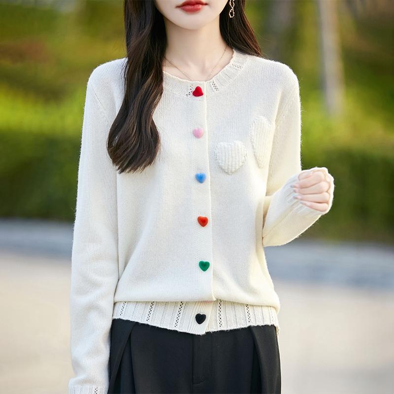 Pulover de damă din cașmir Qinghe cașmir 30% cașmir 70% lână cardigan toamnă și iarnă din cașmir moale și cald