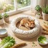 Round Summer Hamster Pad Breathable Golden Bear Cool Nest Hamster Nest Mat  Pet Supplies