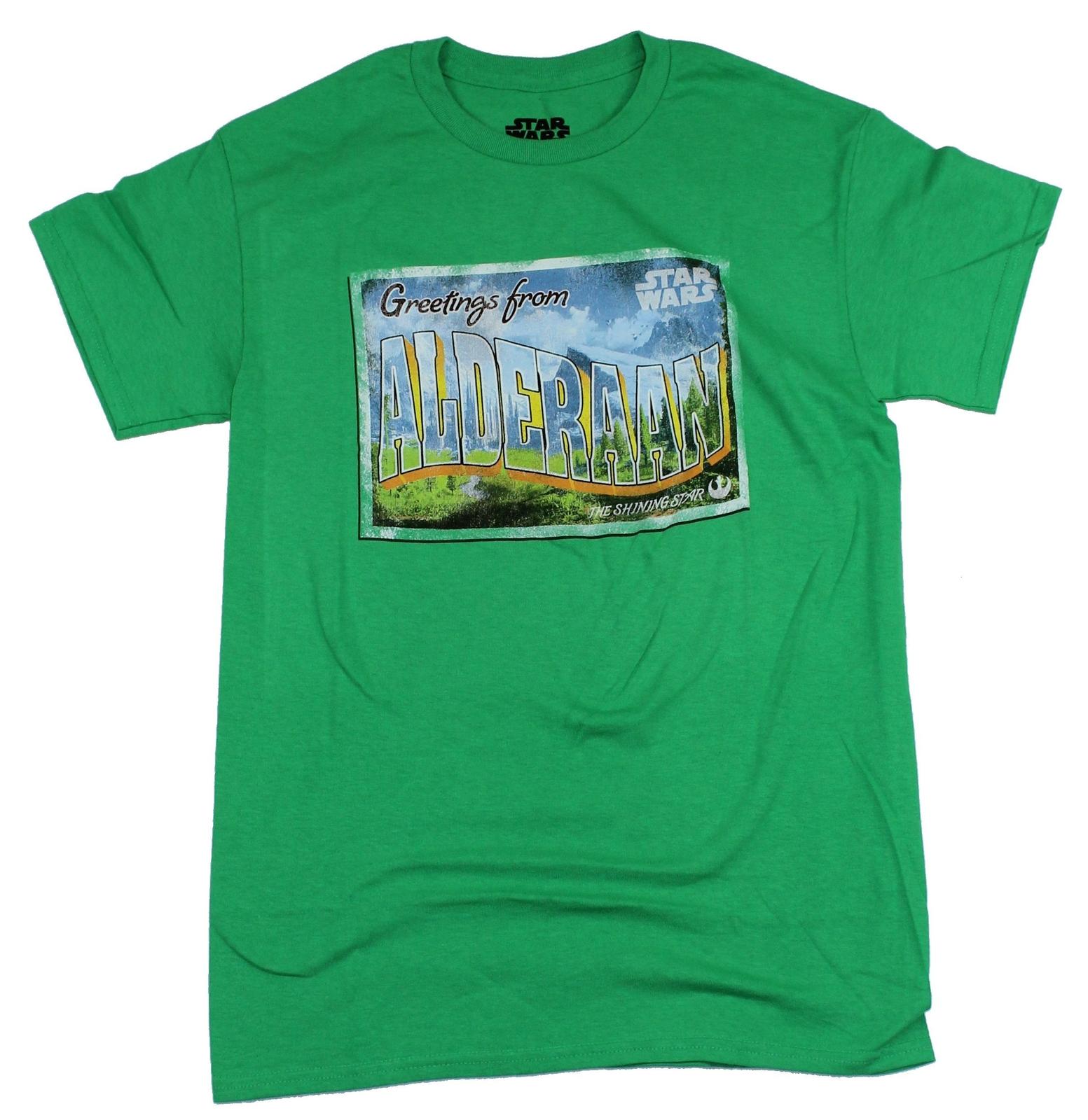 Star Wars Mens T-Shirt - Greetings from Alderaan Postcard Image XXXXL
