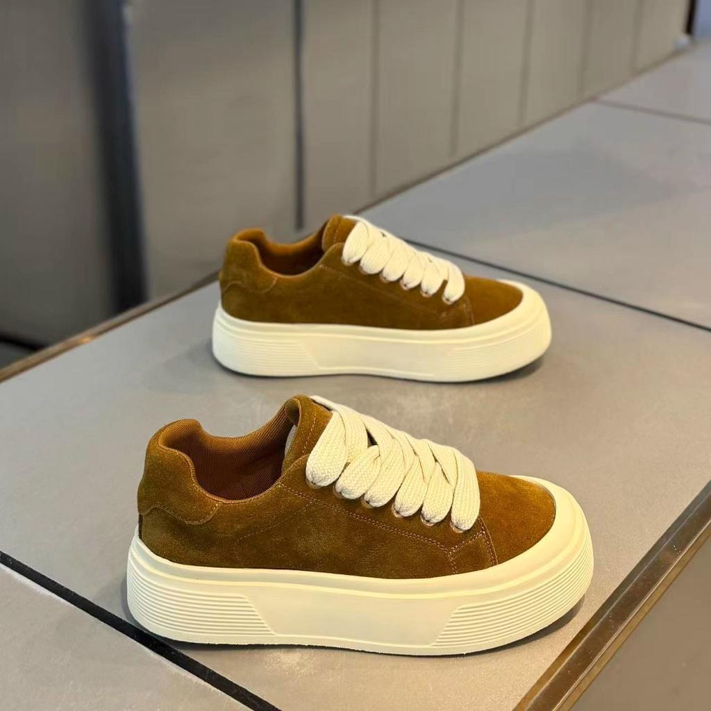 Herrenschuhe 2026 Herbst Neu Leder Sneaker Schnürung Board Schuhe Koreanische Version Dicke Sohle Höhenverstellende Schuhe Freizeitschuhe