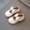 Little Girls Party Dress Shoes for Wedding Princess Sweet Kids Mary Janes Flats Cut-outs with Bow-knot Rhinestone Leather Shoes