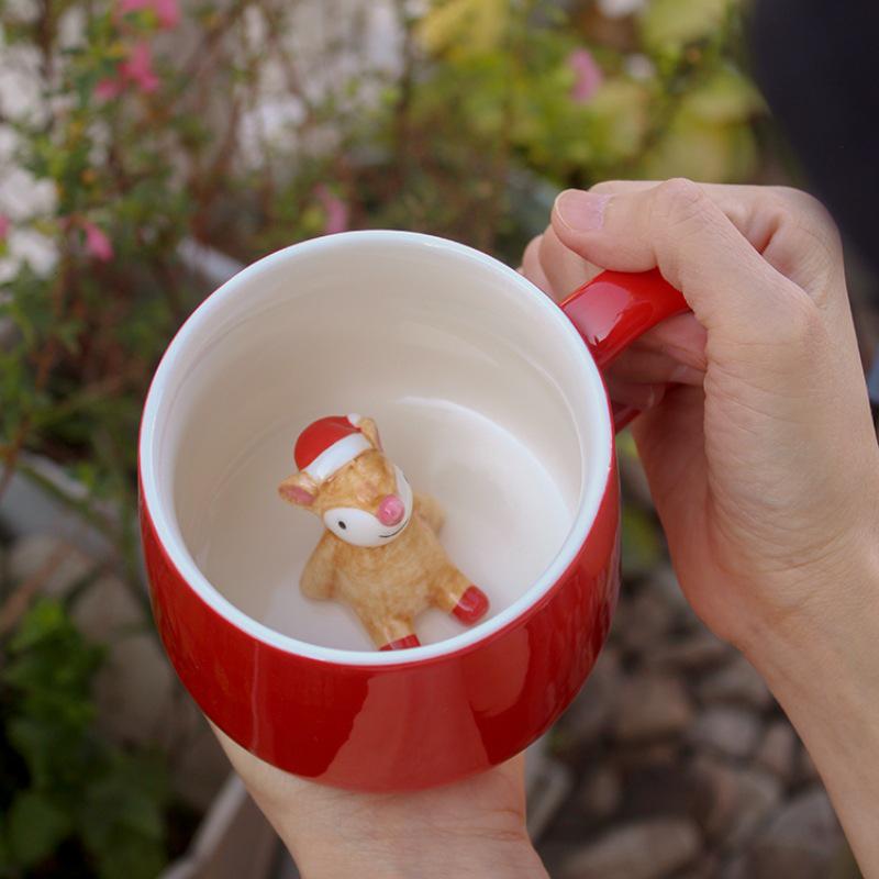 

Christmas Cute Animal Cartoon Ceramic Coffee Mug Set 400ml