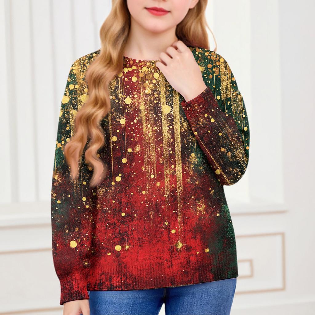 Christmas Day Sweatshirts For Children Boys And Girls Knit Sweater Cute Shirt Fall Crewneck Pullover Tops
