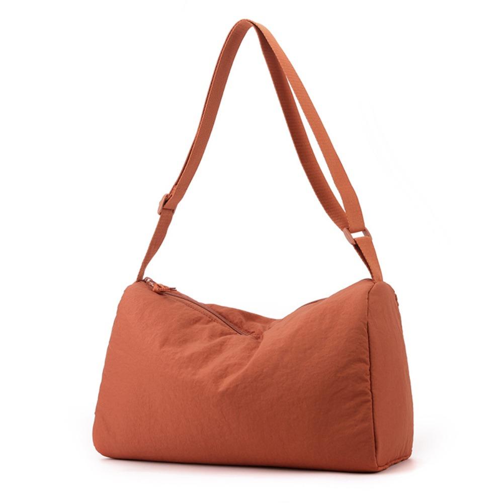 

Однотонная простая сумка кроссбоди в корейском стиле, сумка-пельмень, мягкая универсальная сумка на плечо, женская оранжевый