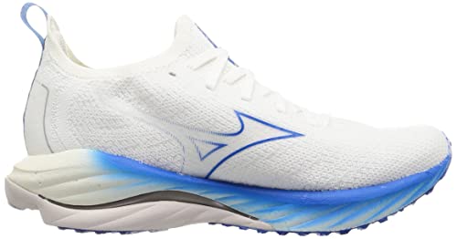 Mizuno Wave Neo Wind Running Shoes, Lightweight, Men's, White/Blue, Size 28.0 Cm, 2E, for Jogging, Marathons, Sports, and Training