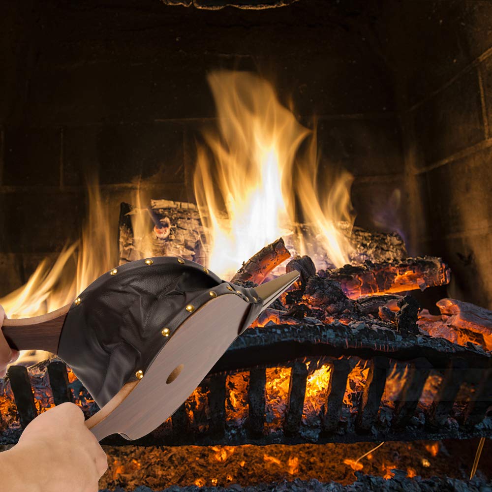 Portable Fireplace Blower Bellows Hand Wooden Vintage Antique Traditional Blowe Barbecue Supplies Large Medium and Small Sizes