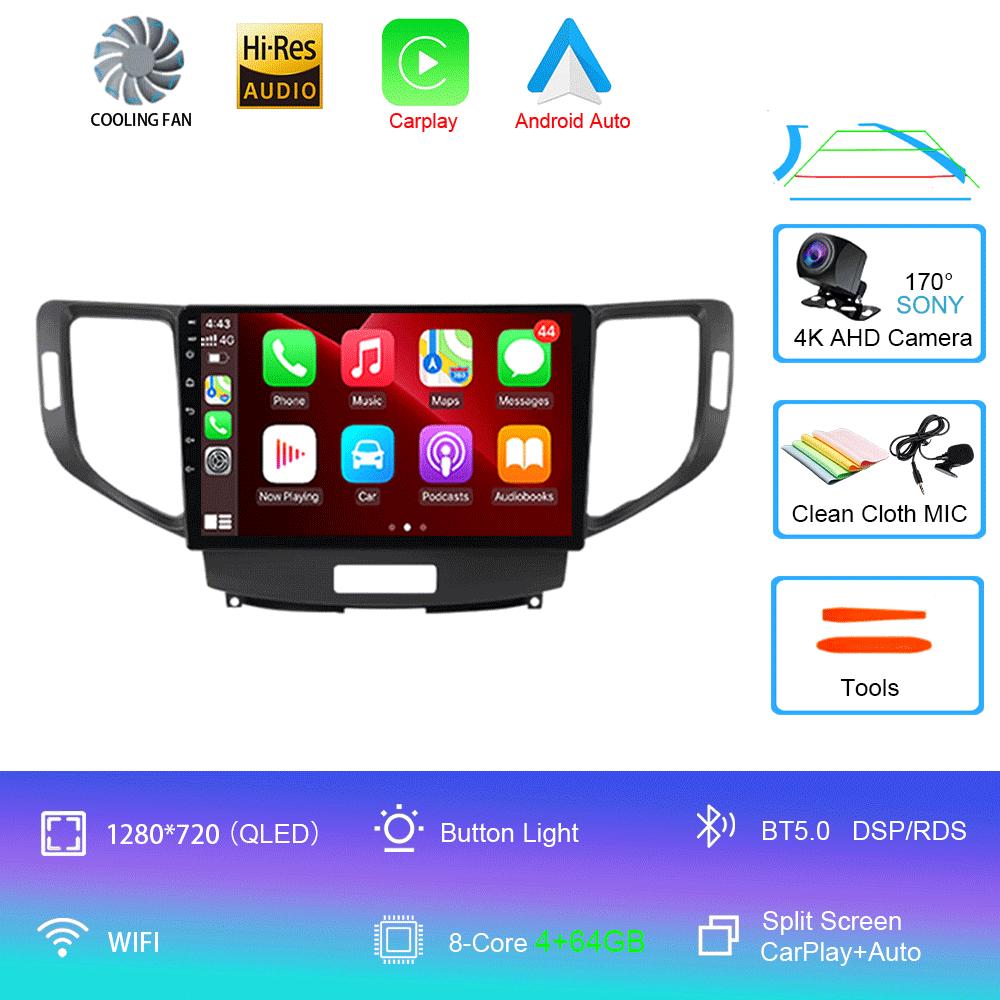 For Honda Accord 8 Spirior 2009-2012 2013 Stereo Car Radio Android 14 Auto Carplay Navigation GPS Multimedia Video Player BT5.0