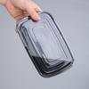10Pcs Black Plastic Disposable Food Containers With Lids - Ideal For Salads, Sandwiches, And Kitchen Fridge Storage