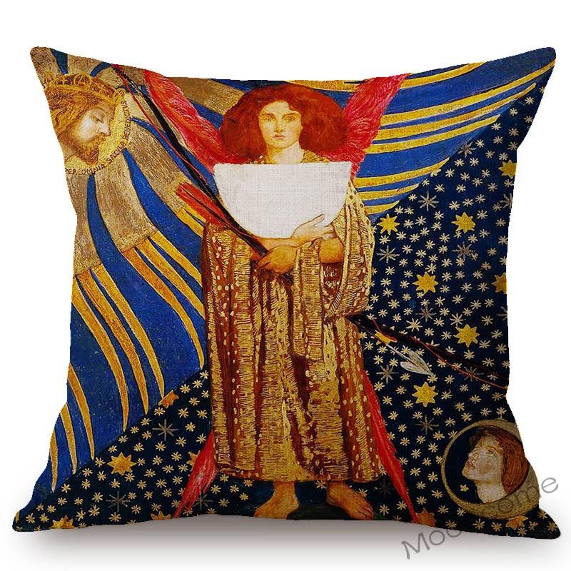 Uk British Artist Dante Gabriel Rossetti World Famous Oil Painting European Beauty Princess Sofa Pillow Case Linen Cushion Cover