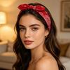 Elastic Headband Rabbit Ear Knot Design Elastic Hair Wrap Comfortable Secure Fit Wave Boosting Compression Hair Band