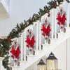Christmas Stairway Swag Trim Artificial Staircase Garland Bowknot Garland Pendant for Home Decoration