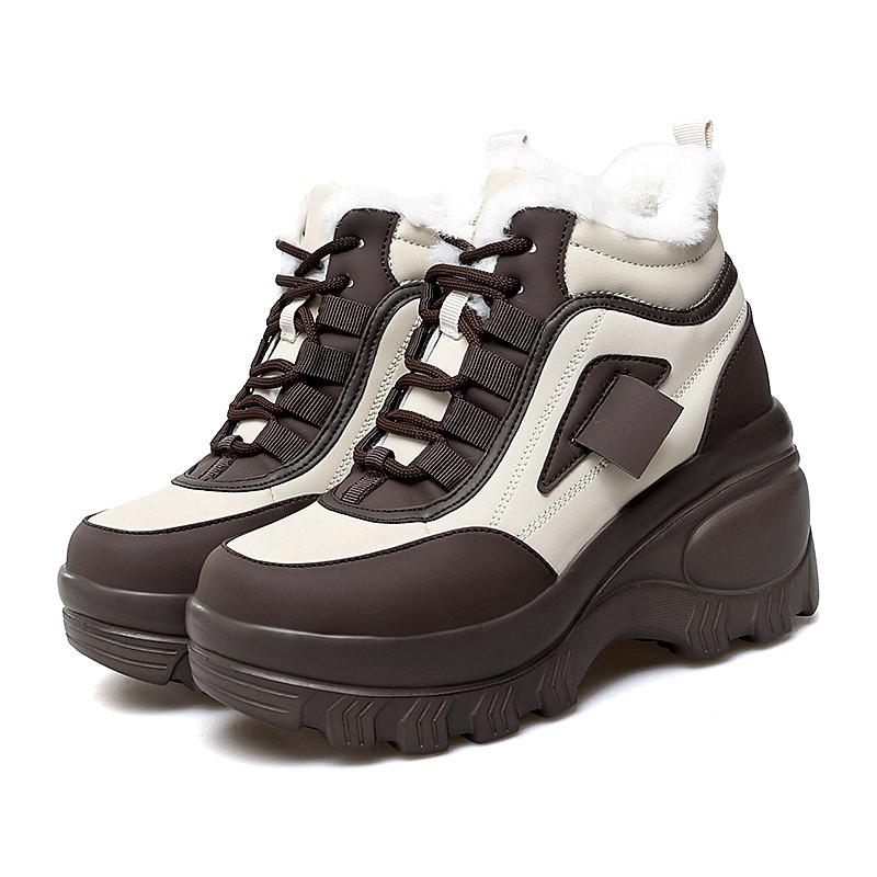 

TUINANLE Готичні Панк Масивні Кросівки для Жінок ПУ Чорна Платформа Повсякденне Взуття Жіночі Товста Підошва Нековзкі Кросівки 37 бежевий/коричневий