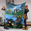 Classic Cartoon Little Mole Print Blanket Warm Soft and Comfortable Home Travel Blanket Sofa Bedding Camping RV Blanket for Gift