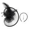 Vintage Women Fascinator Hat Feather Bridal Headpiece Chic Feather Mesh Headband  for Women