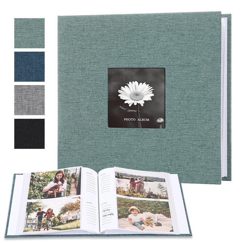 6-Zoll Leinen Fotoalbum mit Papiertaschen zur kreativen Aufbewahrung von Geschenken