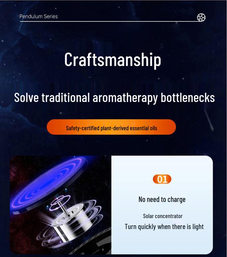 Solar Rotating Football Aromatherapy Ornament for Car Interior - Summer Fragrance Collection
