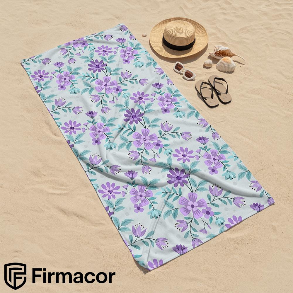 Lavender Wildflower Microfiber Beach Towel Quick Dry Sand Free Oversized Soft Absorbent Bath Towel for Swimming Pool Travel Gym