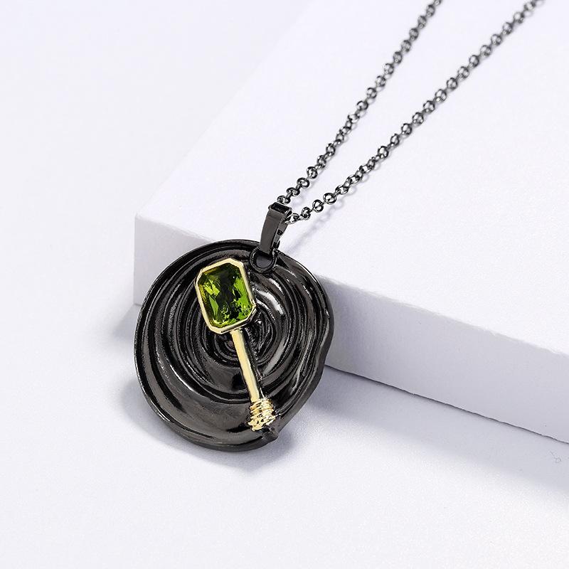 Time Gem Necklace Jewelry European and N Crystal Pendant Vintage Sweater Chain