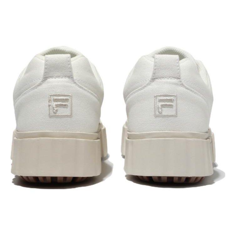 Fila Sandblast Fabric Platform Abrasion Resistant Abrasion Resistant Low Top Skateboard Shoes Unisex White 1TM01576E_920