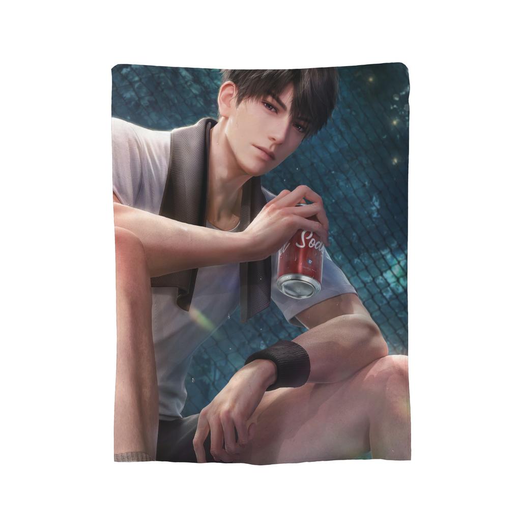 Caleb Love And Deepspace Blankets Flannel Textile Decor Breathable Thin Throw Blankets for Sofa Office Bedding Throws